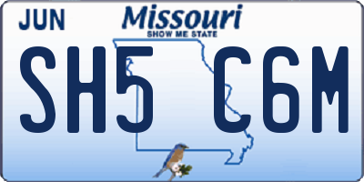 MO license plate SH5C6M