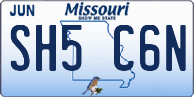 MO license plate SH5C6N