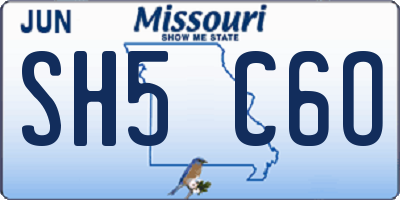 MO license plate SH5C6O