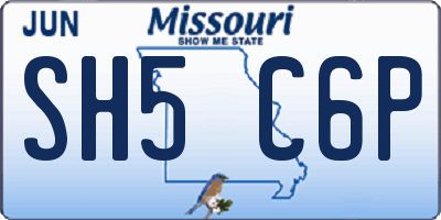 MO license plate SH5C6P