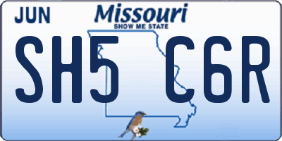 MO license plate SH5C6R