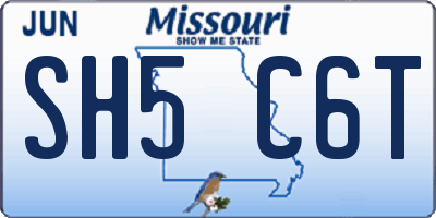 MO license plate SH5C6T