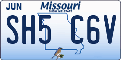 MO license plate SH5C6V