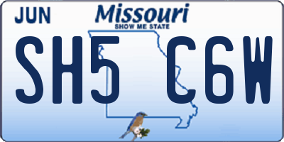 MO license plate SH5C6W