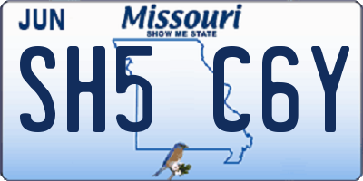MO license plate SH5C6Y
