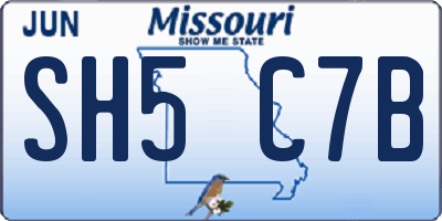 MO license plate SH5C7B