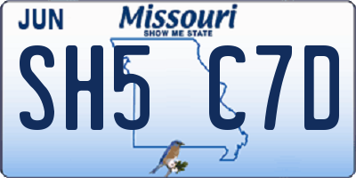 MO license plate SH5C7D