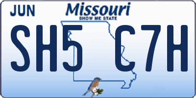 MO license plate SH5C7H
