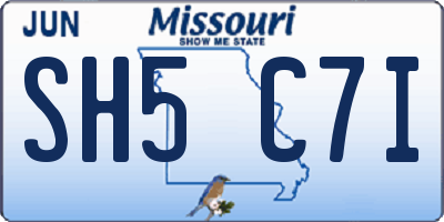 MO license plate SH5C7I