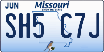 MO license plate SH5C7J