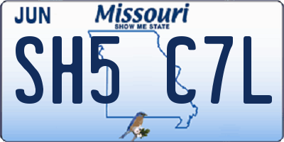 MO license plate SH5C7L