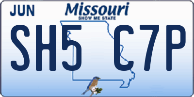 MO license plate SH5C7P
