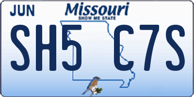 MO license plate SH5C7S