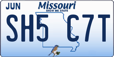 MO license plate SH5C7T