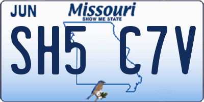 MO license plate SH5C7V