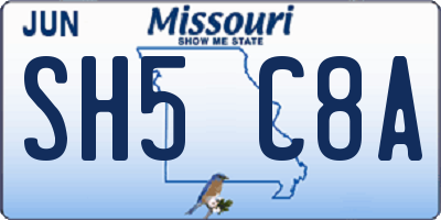 MO license plate SH5C8A
