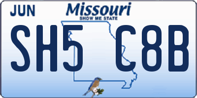MO license plate SH5C8B