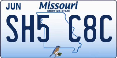 MO license plate SH5C8C