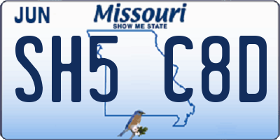 MO license plate SH5C8D