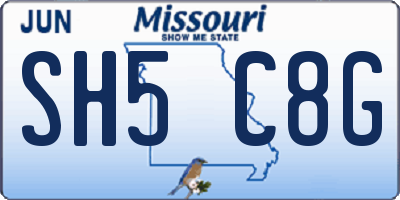 MO license plate SH5C8G