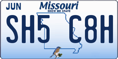 MO license plate SH5C8H