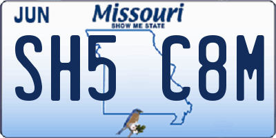 MO license plate SH5C8M
