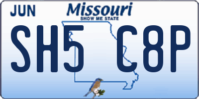 MO license plate SH5C8P