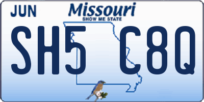 MO license plate SH5C8Q