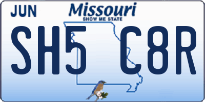 MO license plate SH5C8R