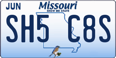 MO license plate SH5C8S