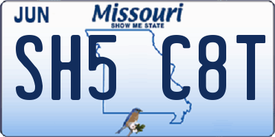 MO license plate SH5C8T