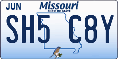 MO license plate SH5C8Y