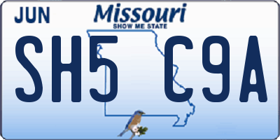 MO license plate SH5C9A