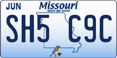 MO license plate SH5C9C