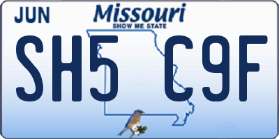 MO license plate SH5C9F