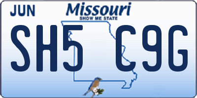 MO license plate SH5C9G