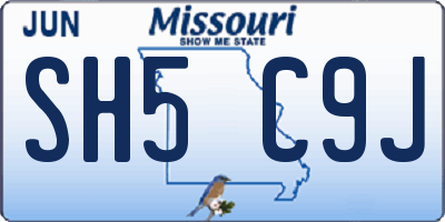 MO license plate SH5C9J