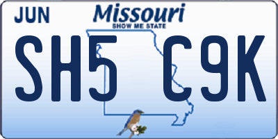 MO license plate SH5C9K