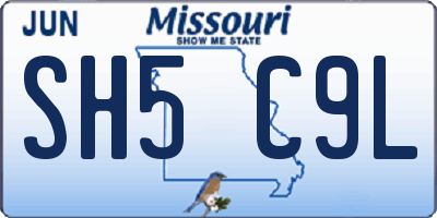 MO license plate SH5C9L