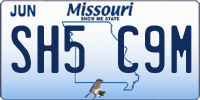 MO license plate SH5C9M
