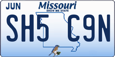 MO license plate SH5C9N