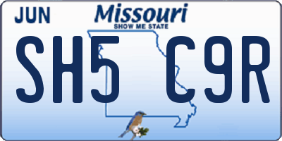 MO license plate SH5C9R