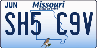 MO license plate SH5C9V