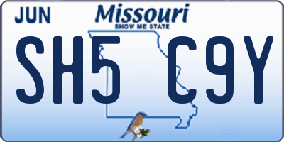 MO license plate SH5C9Y