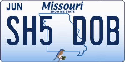MO license plate SH5D0B