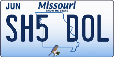 MO license plate SH5D0L