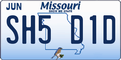 MO license plate SH5D1D