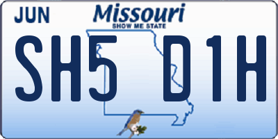 MO license plate SH5D1H