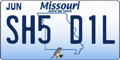 MO license plate SH5D1L