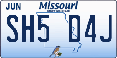 MO license plate SH5D4J